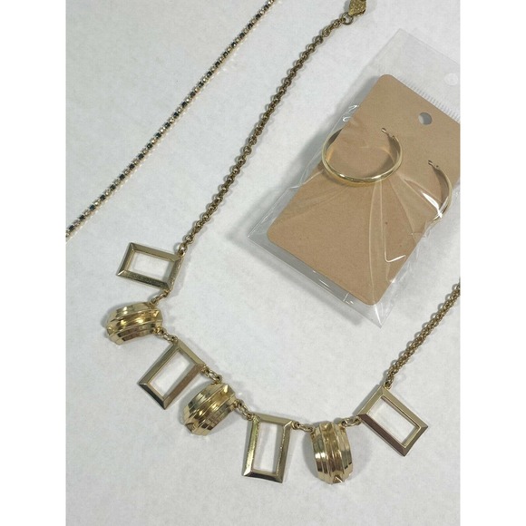 Simple gold Necklace, Bracelet, and Earring SET - Picture 1 of 7